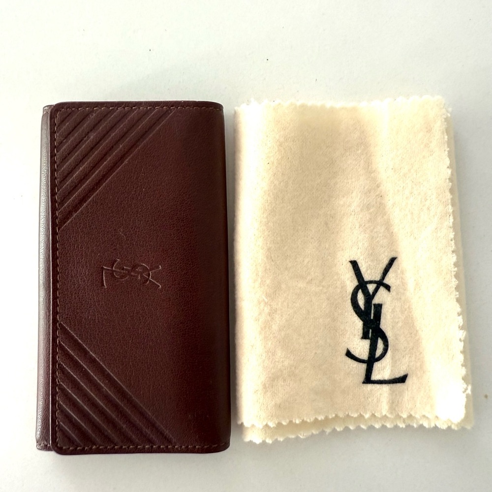 Yves Saint Laurent Brown Leather Key Chain holder
